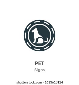 Pet glyph icon vector on white background. Flat vector pet icon symbol sign from modern signs collection for mobile concept and web apps design.