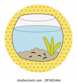 Pet goldfish bowl theme element vector,eps10