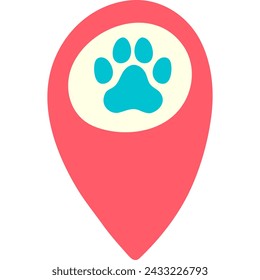 pet gps pin flat style illustration