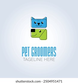 Pet Groomers Company Logo Template, Unique Theme, Abstract background