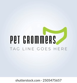 Pet Groomers Company Logo Template, Unique Theme, Abstract background