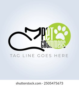Pet Groomers Company Logo Template, Unique Theme, Abstract background