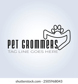 Pet Groomers Company Logo Template, Unique Theme, Pet Shelter, Abstract Background