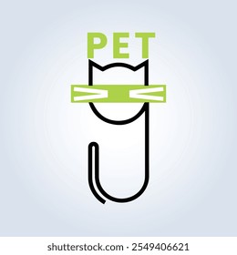 Pet Groomers Company Logo Template, pet shop ou gato café, salão de cabelo animal, fundo abstrato