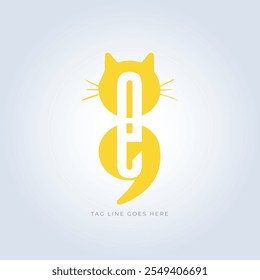 Pet Groomers Company Logo Template, pet shop ou gato café, salão de cabelo animal, fundo abstrato