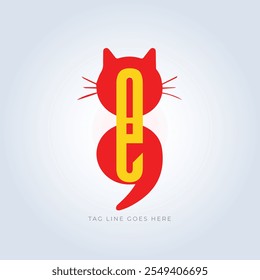 Pet Groomers Company Logo Template, pet shop ou gato café, salão de cabelo animal, fundo abstrato