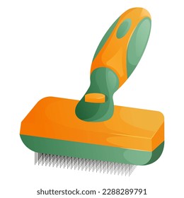 Pet grooming comb and brush, flat style. Dog and cat hair care. Vector illustration.