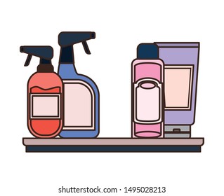 pet grooming containers on white background