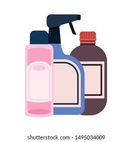 pet grooming containers on white background