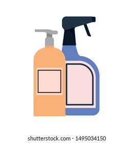 pet grooming containers on white background