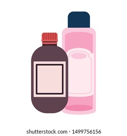 pet grooming containers on white background