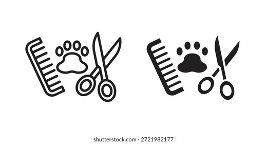 Icono de aseo de mascotas icono plano simple. Versión Liner - Vector de stock.