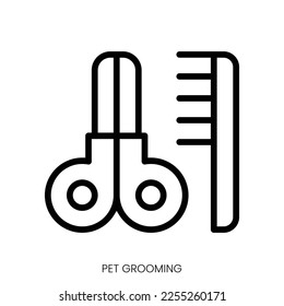 pet grooming icon. Line Art Style Design Isolated On White Background