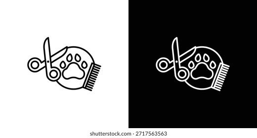 Pet grooming icon linear vector icon. Editable stroke lines.