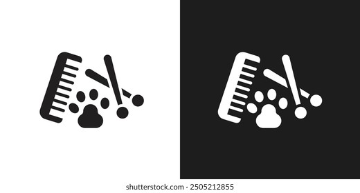 Pet grooming icon logo set vector
