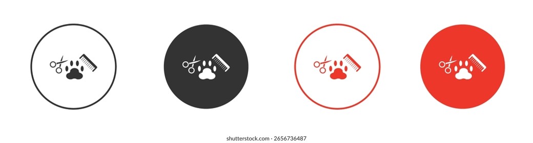 Icono del aseo del animal doméstico para el logotipo, símbolo de la muestra del Vector para el diseño