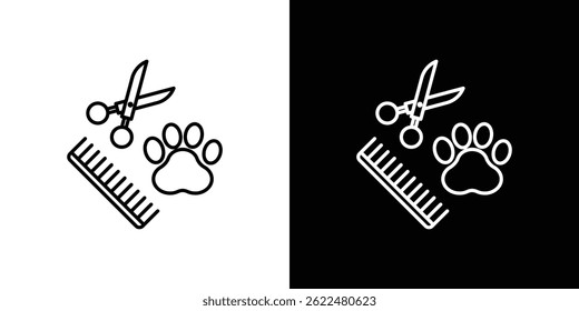 Pet grooming icon shape graphic simple plain clipart symbol. thin line outline art