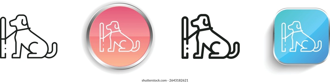 Icono de aseo de mascotas. Diseño de estilo lineal delgado, regular y de Botón aislado sobre fondo blanco