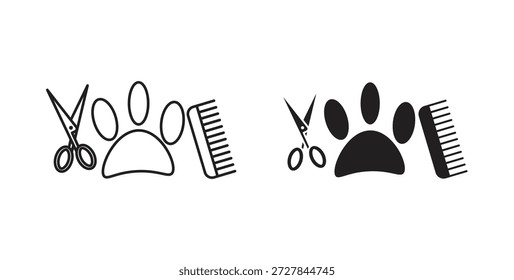 Pet grooming icon. Vector illustration, flat and stroke