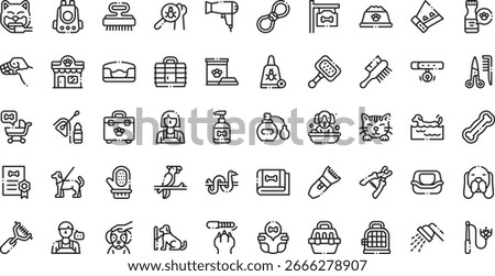 Pet grooming icons High-Quality Vector Icons Collection with Editable Stroke. Ideal for Professional and Creative Projects