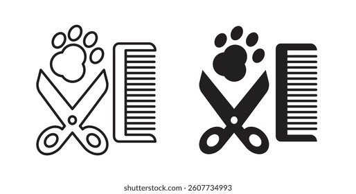 Pet grooming icons vectors graphic designs