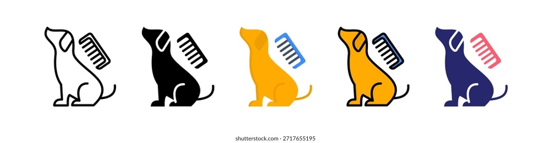Pet Grooming Icono de Estilo Múltiple Conjunto de Colección..