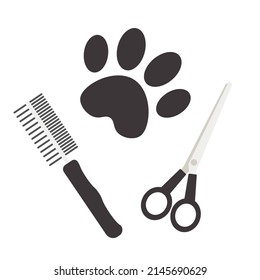 Pet grooming poster on white background