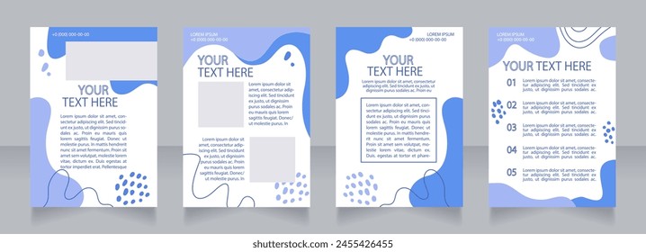 Pet grooming promotion blank brochure layout design. Animal service. Vertical poster template set with empty copy space for text. Premade corporate reports collection. Editable flyer paper pages