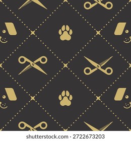 Pet Grooming Seamless Pattern Design