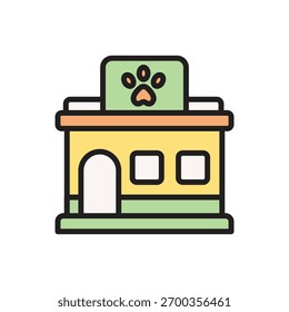 Ilustração de vetor de ícone de loja de higiene de animais