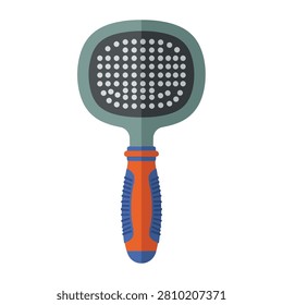 Pet Grooming Slicker Brush Illustration Isolated on White Background for Dog and Cat Fur Care