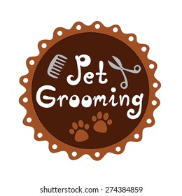 Pet grooming vector illustration
