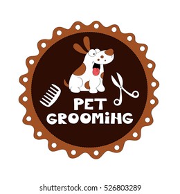 Pet grooming vector illustration 