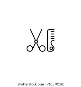 Pet Hair Flat Icon. Single High Quality Symbol Of Line Grooming Vector For Web Design Or Mobile App. Color Sign Of Cut And Comb For Design Logo. Single Pictogram On White Background