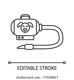Pet hair vacuum cleaner linear icon. Hoover. Thin line illustration. Contour symbol. Vector isolated outline drawing. Editable stroke