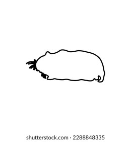 Pet Hamster Outline, silhouette. Sign Symbol Icon vector illustration in trendy flat style. Editable graphic resources for many purposes.
