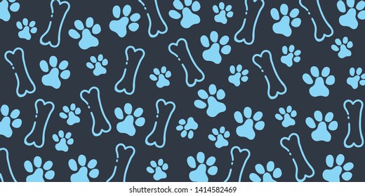 Pet Hand draw doodle background with cat or dog paws