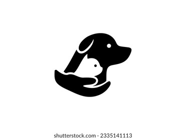 pet hand logo design. creative concept element symbol vector illustration.