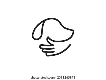 diseño del logotipo de la mano de mascota. ilustración vectorial del símbolo de elemento de concepto creativo.