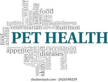 Pet Health word cloud conceptual design isolated on white background.