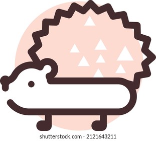 Pet hedgehog, illustration, vector on a white background.