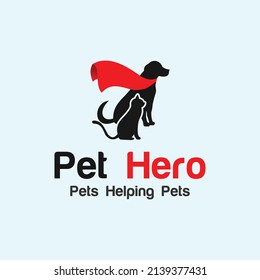 pet hero logo design vector silhouette illustration