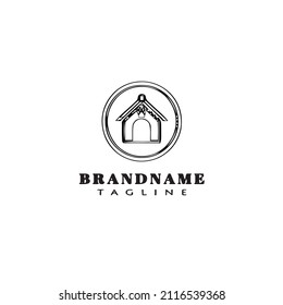 pet home cartoon logo template icon design black modern isolated vector illustration