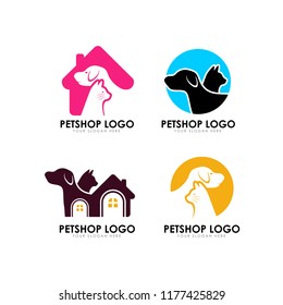 pet home logo design template. pet shop logo design vector icon