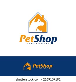 Pet Home Logo Design Template. Pet logo concept vector. Emblem, Creative Symbol, Icon