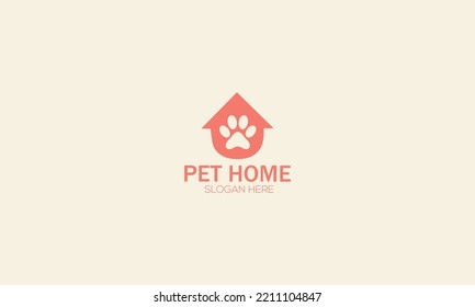 Pet Home Logo Design Vector, Minimal Pet House Logo Template.