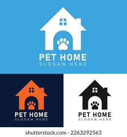 Pet home logo design vector Pet house