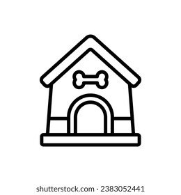 Pet Home Outline Icon Vector Illustration