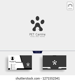 Pet Home or store creative logo template vector illustration with business card template design - vector