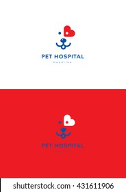 Pet hospital logo template.